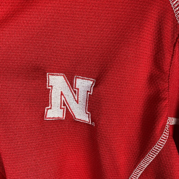 NEBRASKA 1/4 Zip Red & White Pullover - Picture 3 of 7